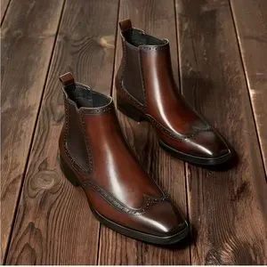 Shoes | Brand New Mens Stylish Brown Fall Chelsea Boots Nwt 